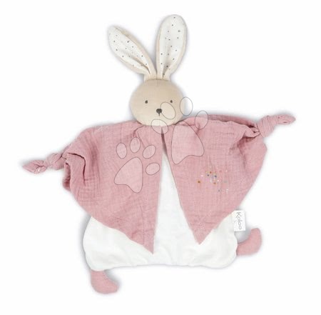 Hračky pre najmenších - Textilný zajačik ružový Organic Cotton Doudou Rabbit Pink Kaloo