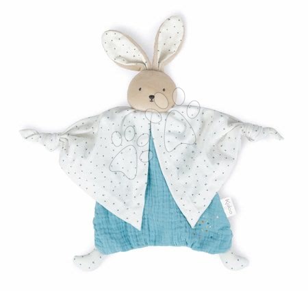 Jucării pentru patuț - Iepuraș textil albastru Organic Cotton Doudou Bear Blue Kaloo