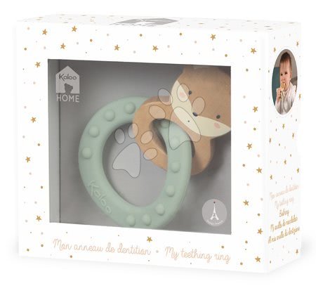 Pro miminka - Kousátko s dřevěnou liškou My Fox Teething Ring Home Kaloo - 3