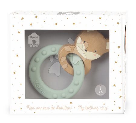 Pro miminka - Kousátko s dřevěnou liškou My Fox Teething Ring Home Kaloo - 4