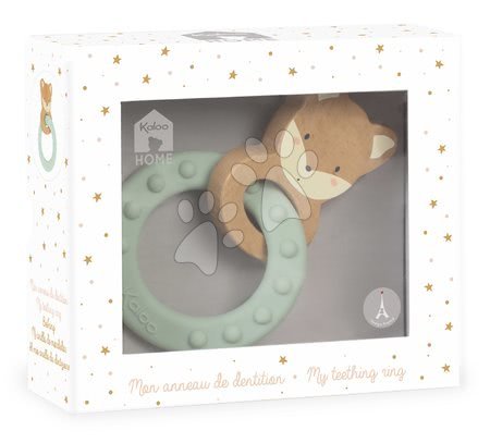 Pro miminka - Kousátko s dřevěnou liškou My Fox Teething Ring Home Kaloo - 5