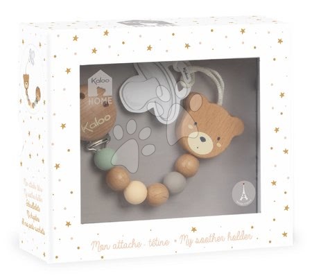Für Babys - Schnullerkette aus Holz mit Bär My Bear Soother Holder Home Kaloo - 3