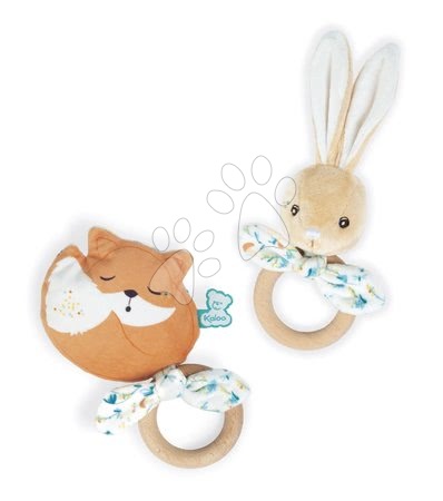 Para bebés - Conejito Justin Rabbit Teether Fripons Kaloo con anillo de madera - 4