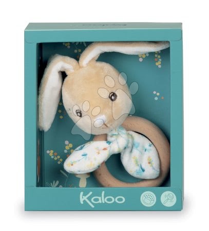Hrkálky a hryzátka - Hryzátko zajac s dreveným krúžkom Justin Rabbit Teether Fripons Kaloo_1