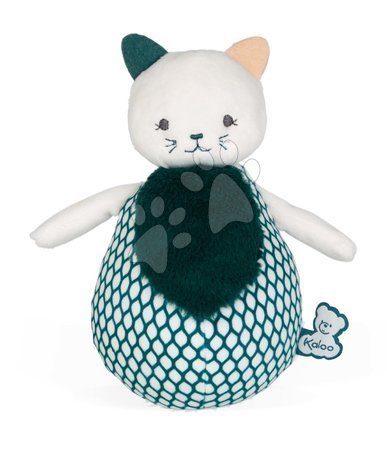 Jucării de pluș și textile - Pisicuță de pluș pentru dezvoltarea simțurilor bebelușului Cat Tumbler Stimuli Kalooo