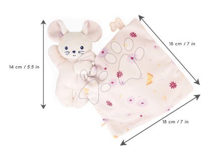 Hračky na maznanie a usínanie - Plyšová myška na maznanie Mouse Carré Doudou Kaloo - 4