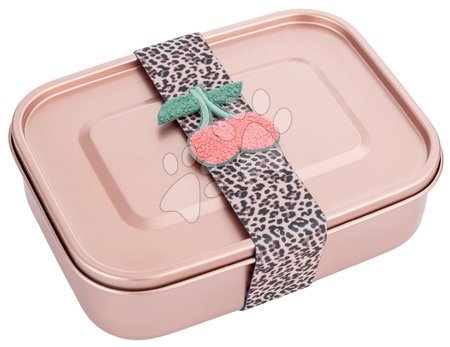 Tízórais dobozok - Rugalmas gumiszalag tízórais dobozra Lunchbox Elastic Leopard Cherry Jeune Premier - 1