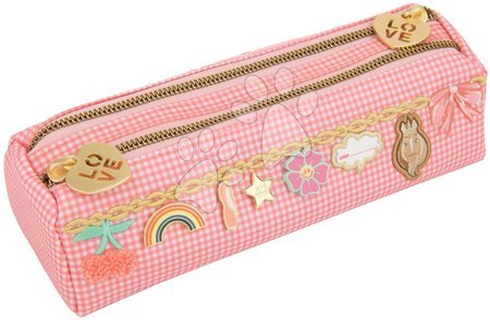 Školské peračníky - Školský peračník Pencil Case Double Vichy Love Pink Jeune Premier