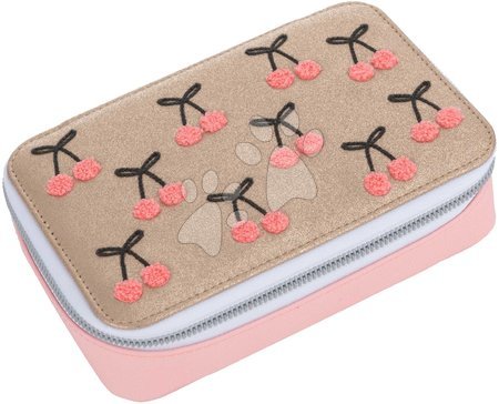 Kreatívne a didaktické hračky - Školský peračník Pencil Box Filled Cherry Pompon Jeune Premier