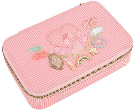 Školní tašky a batohy - Set školní batoh velký Ergomaxx Vichy Love Pink a penál s psacími potřebami Jeune Premier - 2