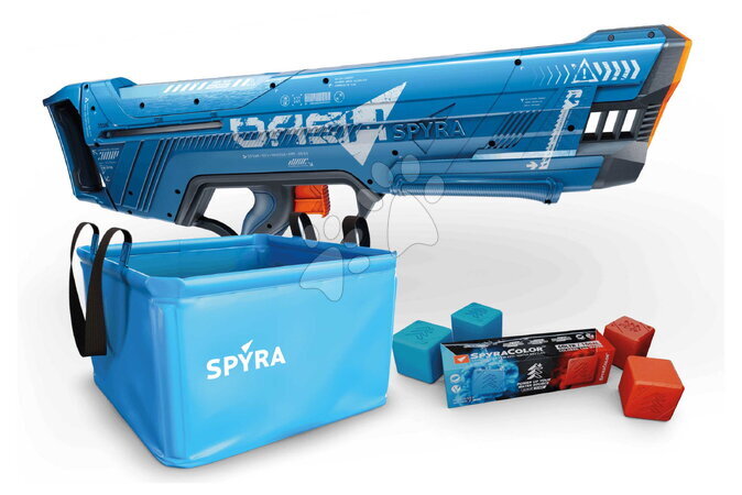 SPYRA - Set vodene pištolje s mehaničkim punjenjem i spremnikom s bojivom SpyraDash Blue Spyra
