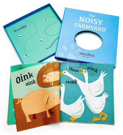 Hračky nad postieľku - Textilná knižka Noisy Farmyard Rag Book ThreadBear