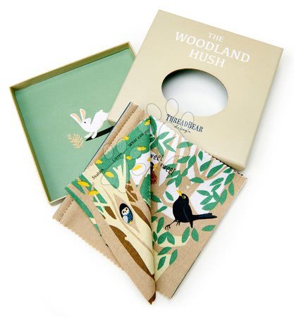 Jucării pentru bebeluși - Carte textilă Woodland Hush Rag Book Threadbear