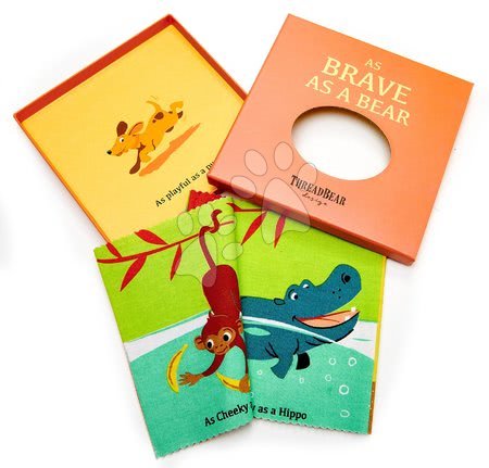 Jucării pentru bebeluși - Carte textilă Brave as a Bear Rag Book Threadbear