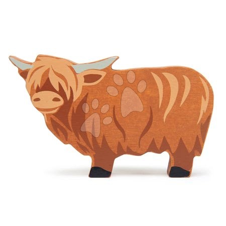 Lesene igrače - Leseni bivol Highland Cow Tender Leaf Toys