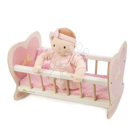 Dřevěné domky pro panenky - Dřevěná kolébka Sweetiepie Dolly Cot Tender Leaf Toys