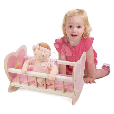 Lesene hišice za figurice - Lesena zibelka Sweetiepie Dolly Cot Tender Leaf Toys - 1