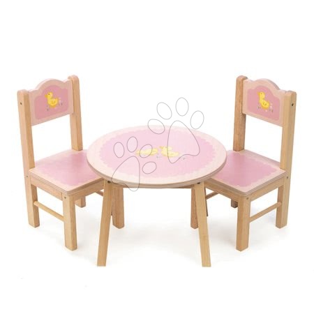 Dřevěné domky pro panenky - Dřevěný stůl se židlemi Sweetiepie Table&Chairs Tender Leaf Toys_1