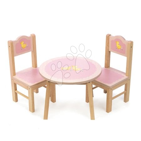 Dřevěné domky pro panenky - Dřevěný stůl se židlemi Sweetiepie Table&Chairs Tender Leaf Toys - 1