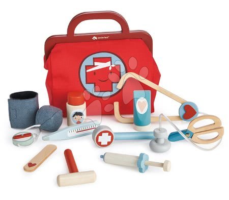 Lesene igrače za igre poklicev - Lesena zdravniška torba Doctor's Bag Tender Leaf Toys