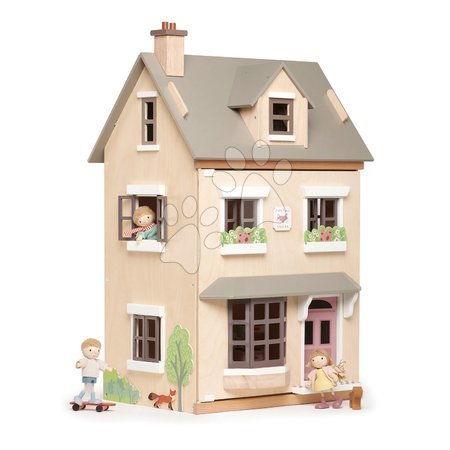 Dřevěné hračky - Dřevěný městský domeček pro panenku Foxtail Villa Tender Leaf Toys