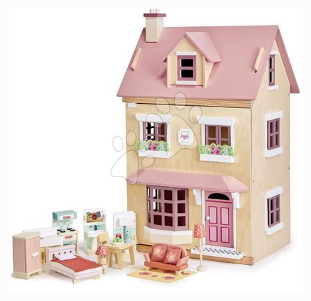 Holzhäuser für Puppen - Stadtspielhaus für eine Puppe aus Holz Foxtail Villa Tender Leaf Toys - 2