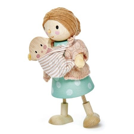 Lesene igrače - Lesena figurica mama z dojenčkom Mrs. Goodwood Tender Leaf Toys