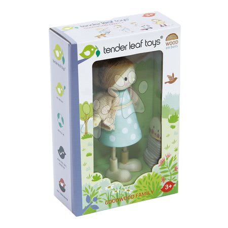 Dřevěné hračky - Dřevěná postavička máma s miminkem Mrs. Goodwood Tender Leaf Toys_1