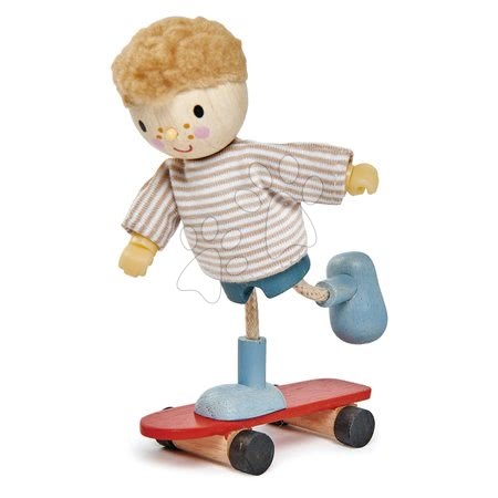 Drevené hračky - Drevená postavička chlapček na skateboarde Edward And His Skateboard Tender Leaf Toys