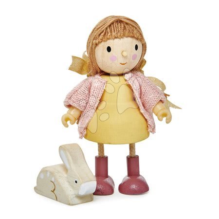 Dřevěné hračky - Dřevěná postavička holčička se zajíčkem Amy And Her Rabbit Tender Leaf Toys