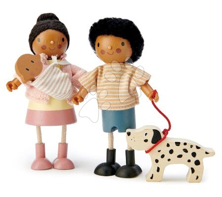 Dřevěné domky pro panenky - Dřevěná postavička s miminkem Mrs. Forrester Tender Leaf Toys_1