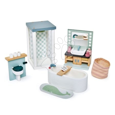 Fa gyerekjátékok - Fa fürdőszoba Dovetail Bathroom Set Tender Leaf Toys