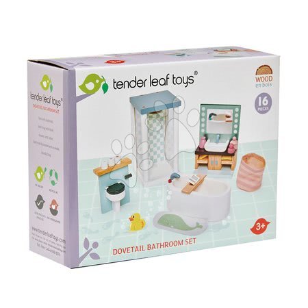 Drevené domčeky pre bábiky - Drevená kúpelňa Dovetail Bathroom Set Tender Leaf Toys - 2