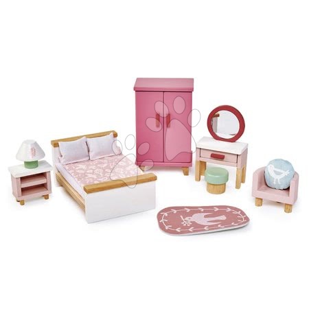 Igračke za djecu od 3 do 6 godina - Drveni namještaj za spavaću sobu Dovetail Bedroom Set Tender Leaf Toys