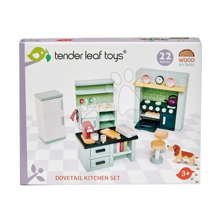 Dřevěné domky pro panenky - Dřevěný nábytek do kuchyňky Dovetail Kitchen Set Tender Leaf Toys_1
