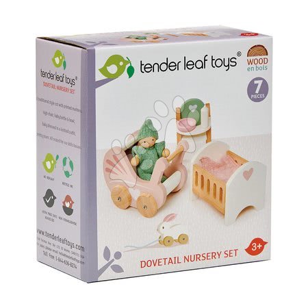 Fa babaházak  - Fa babaszoba Dovetail Nursery Set Tender Leaf Toys - 5
