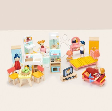 Dřevěné domky pro panenky - Dřevěný nábytek do domečku pro panenku Foxtail Villa Starter Furniture Set Tender Leaf Toys - 3