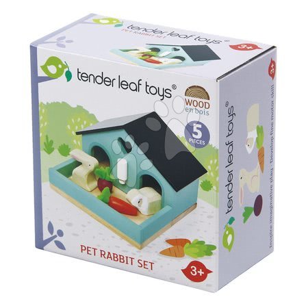 Fa babaházak  - Fa nyuszkók házikóban Pet Rabit Set Tender Leaf Toys - 2