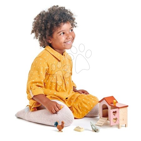 Drevené domčeky pre bábiky - Drevený kurín so sliepočkami Chicken Coop Tender Leaf Toys_1