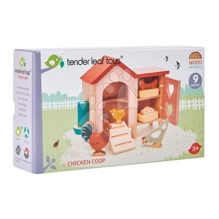 Fa babaházak  - Fa tyúkól tyúkokkal Chicken Coop Tender Leaf Toys - 2