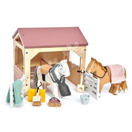 Holzhäuser für Puppen - Holzstall mit Pferden The Stables Tender Leaf Toys 