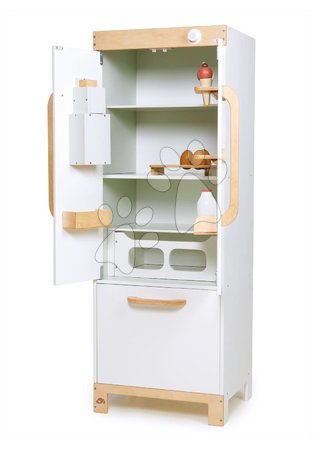 Dřevěné kuchyňky - Drevená chladnička s dávkovačom ľadu Refridgerator Tender Leaf Toys_1