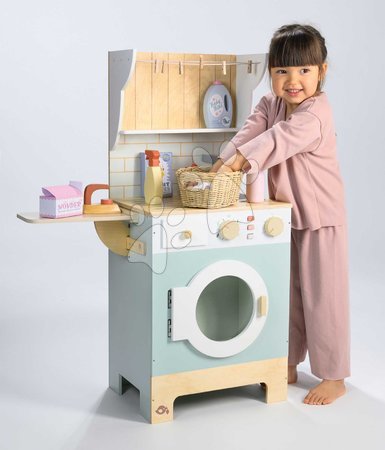 Waschmaschinen für Kinder - Holz-Wäscherei mit Frontlader-Waschmaschine Laundrette Tender Leaf Toys - 7