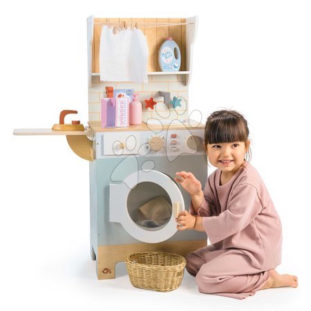Waschmaschinen für Kinder - Holz-Wäscherei mit Frontlader-Waschmaschine Laundrette Tender Leaf Toys - 8