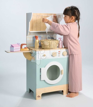 Waschmaschinen für Kinder - Holz-Wäscherei mit Frontlader-Waschmaschine Laundrette Tender Leaf Toys - 9