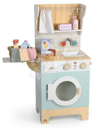 Waschmaschinen für Kinder - Holz-Wäscherei mit Frontlader-Waschmaschine Laundrette Tender Leaf Toys - 2