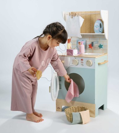 Waschmaschinen für Kinder - Holz-Wäscherei mit Frontlader-Waschmaschine Laundrette Tender Leaf Toys - 10