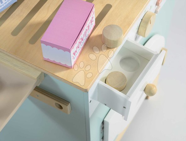 Waschmaschinen für Kinder - Holz-Wäscherei mit Frontlader-Waschmaschine Laundrette Tender Leaf Toys - 4