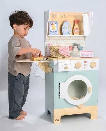 Waschmaschinen für Kinder - Holz-Wäscherei mit Frontlader-Waschmaschine Laundrette Tender Leaf Toys - 12