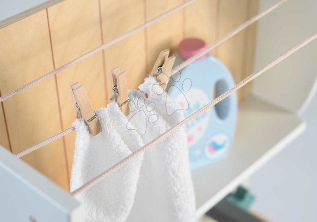 Waschmaschinen für Kinder - Holz-Wäscherei mit Frontlader-Waschmaschine Laundrette Tender Leaf Toys - 5